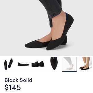 Rothy’s The Point Flat Black Authentic Black. Worn twice. Excellent condition